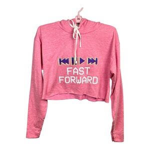 NWOT Tracy Anderson Pink Soft Cropped lightweight Pullover‎ Hoodie, Size M